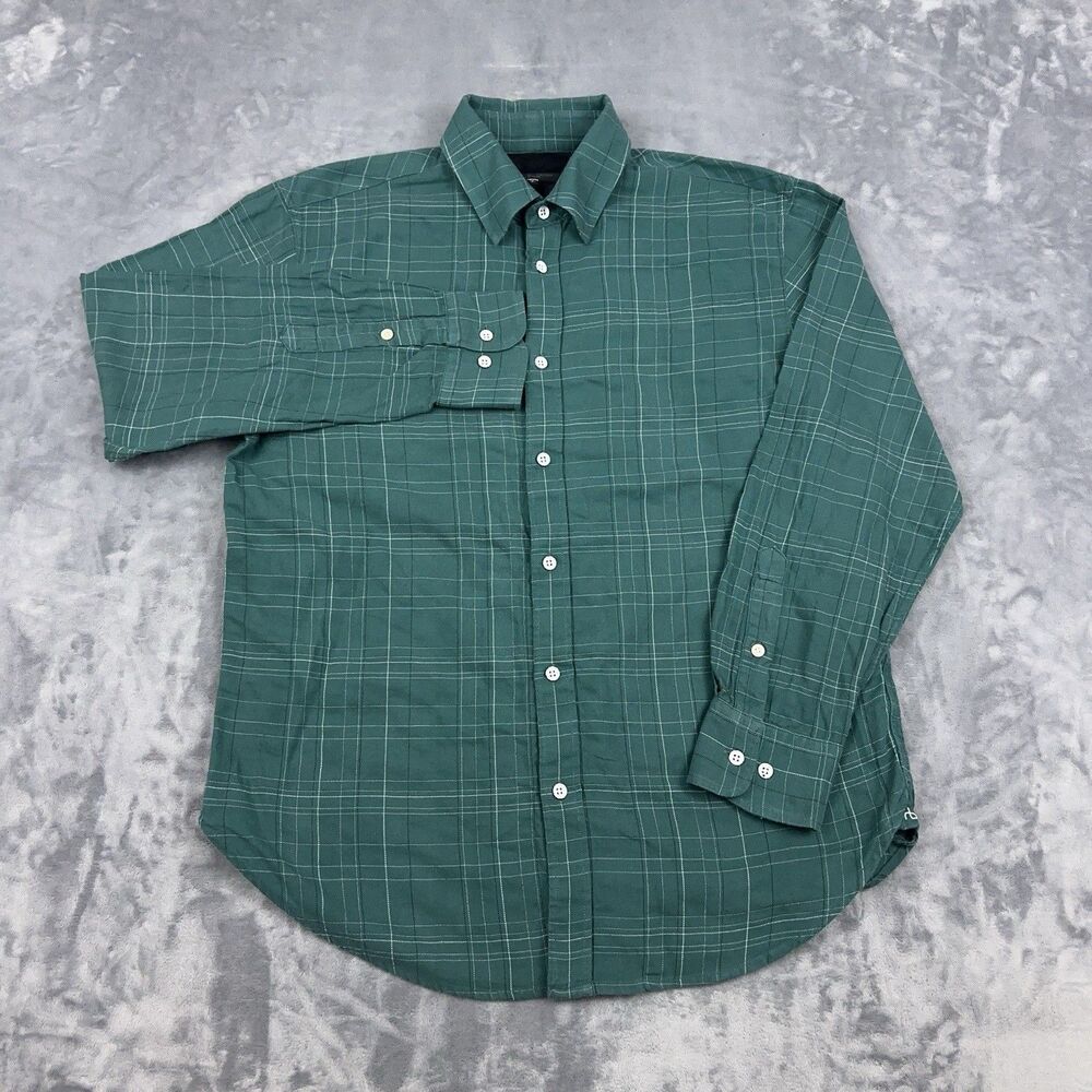 Rag & Bone Shirt Mens Size Small Green Plaid Lightweight Flannel Button Up